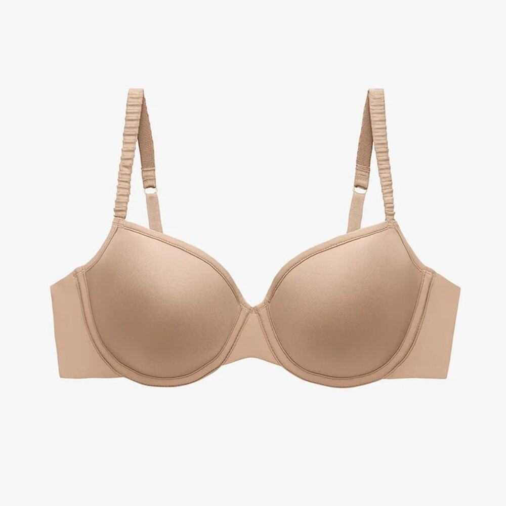 THIRDLOVE 24/7 Classic T-Shirt Bra Size 42E Underwire Molded Cups Nude Tan Cream